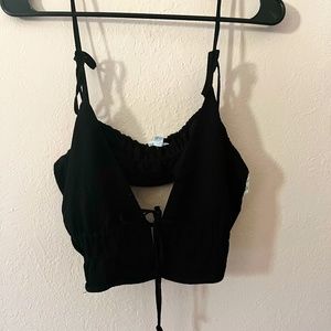 CROSS TIE CROP TOP